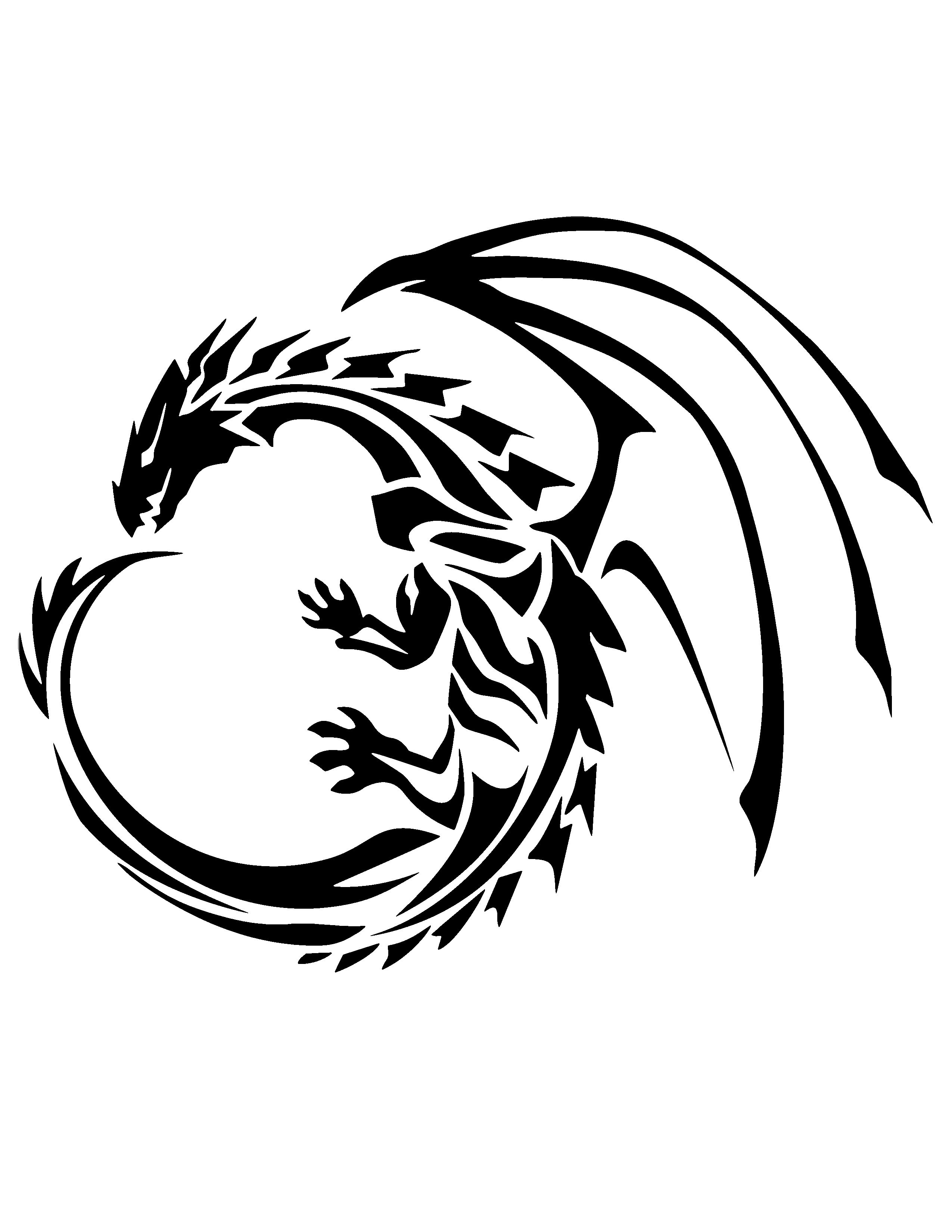 Dragon Stencil | Stencils | Tribal Dragon Tattoos, Chinese Dragon - Free Printable Dragon Stencils