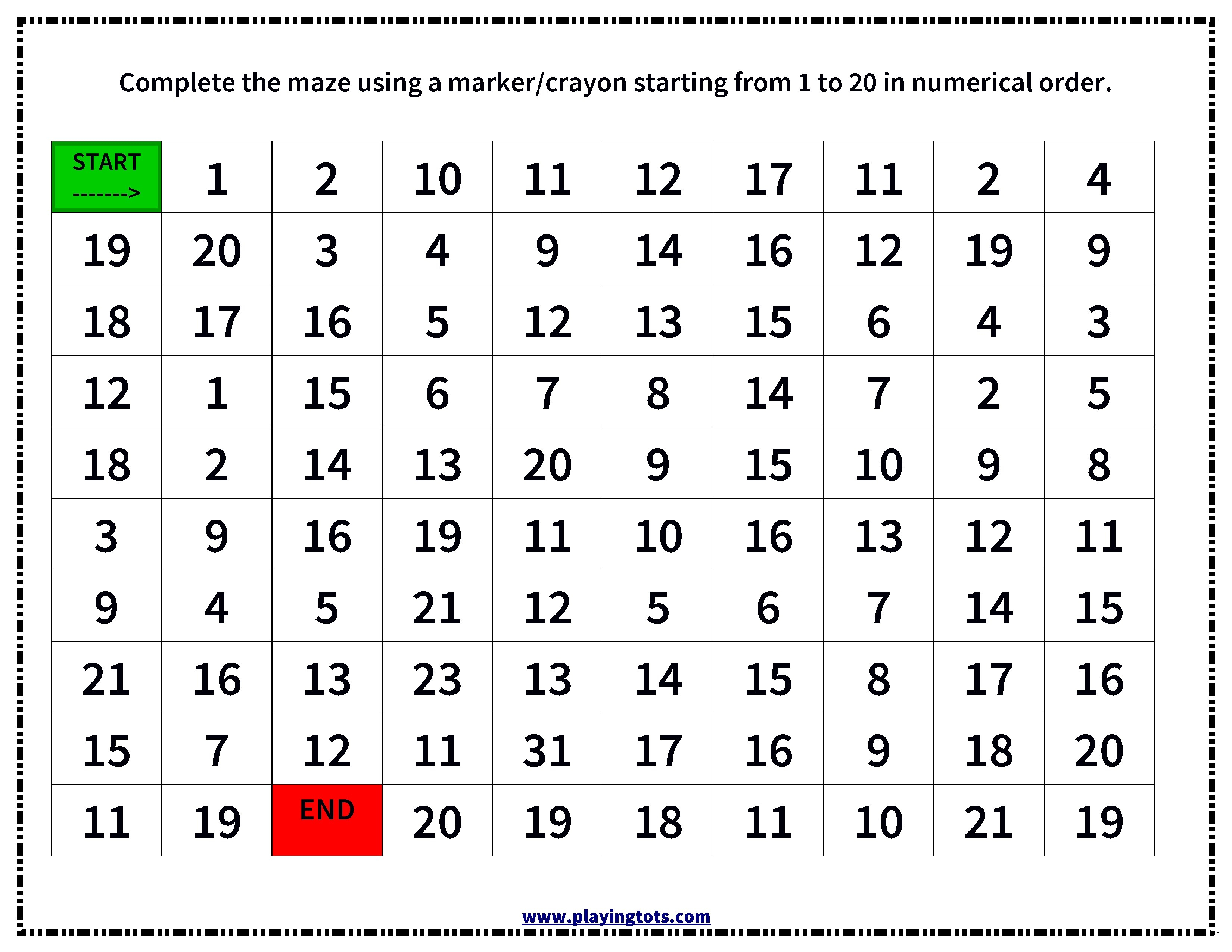 √ Inspirational Printable Number Chart 1 20 - Free Printable Number Chart 1 20