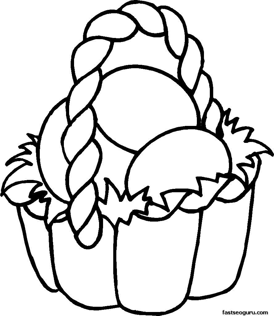 Easter Coloring Pages |  Easter Basket Coloring Pages For Kids - Free Printable Coloring Pages Easter Basket