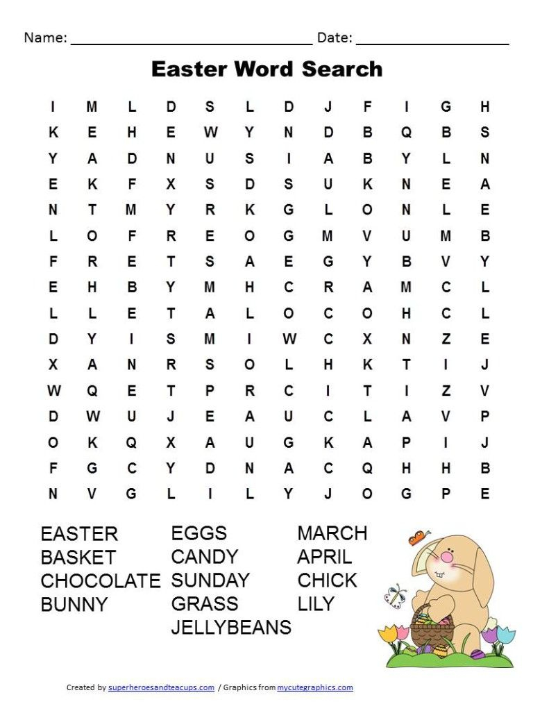 Easter Word Search Free Printable | Easter | Easter Puzzles, Easter - Word Search Free Printable Easy