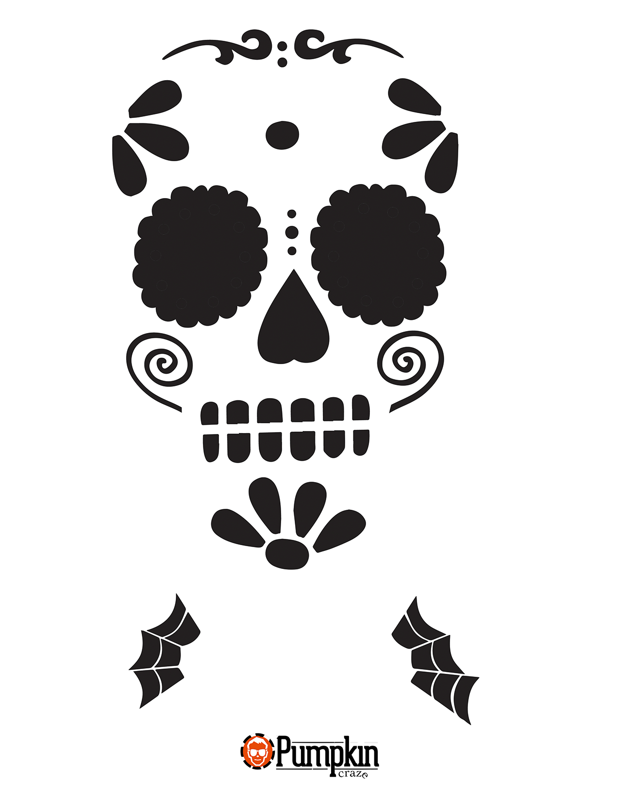 Easy Sugar Skull 7 | Seasonal | Sugar Skull Pumpkin Stencil, Sugar - Small Pumpkin Stencils Free Printable