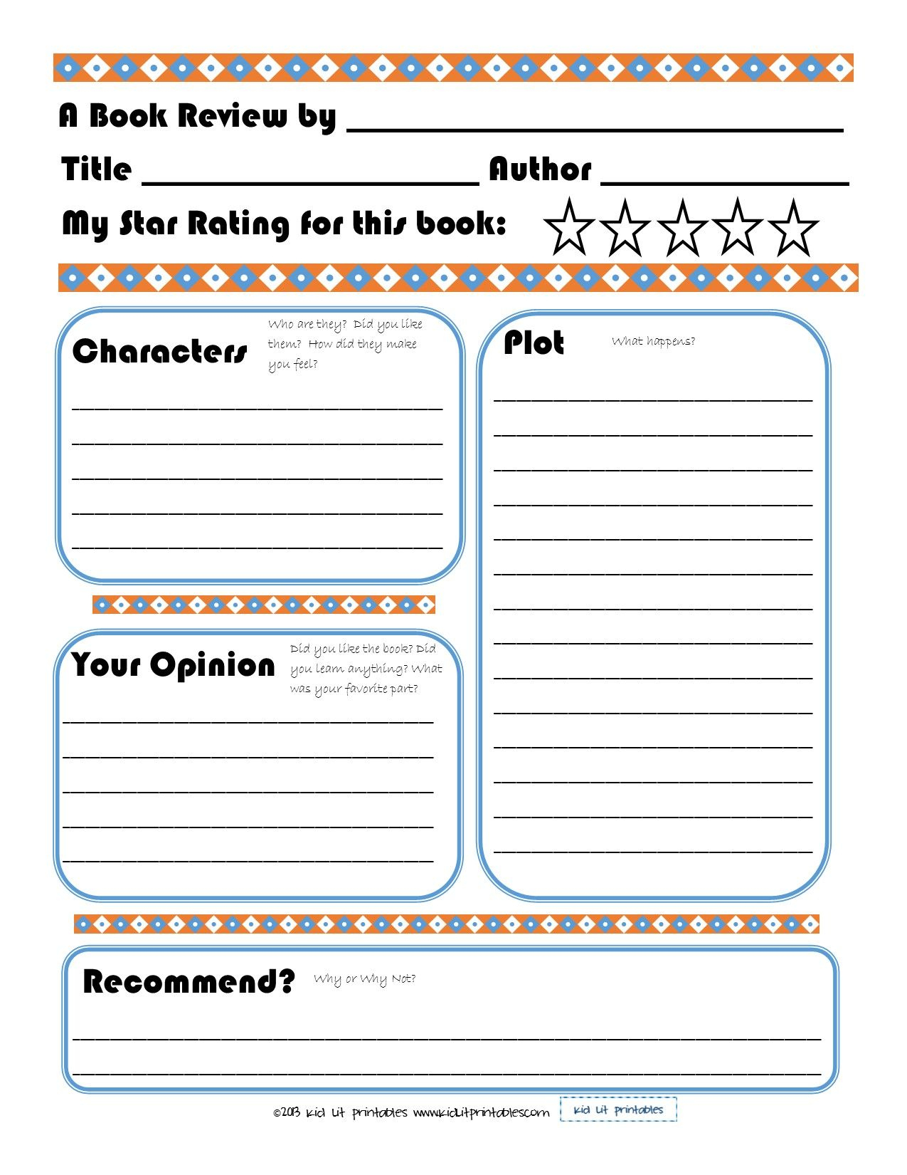 Elementary Book Report Template On Book Report Worksheet Printable - Book Report Template Free Printable