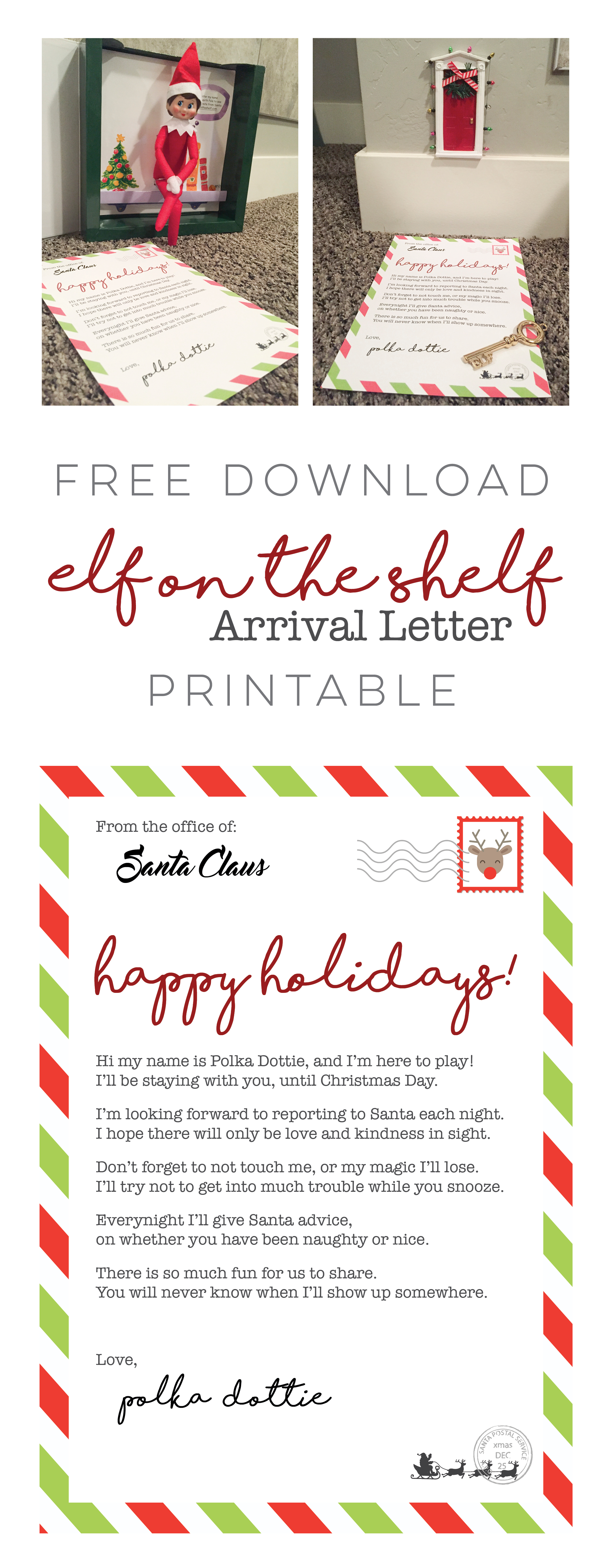 Elf On The Shelf - Arrival Letter Free Download • Ali Brugman Blog - Free Printable Elf On Shelf Arrival Letter