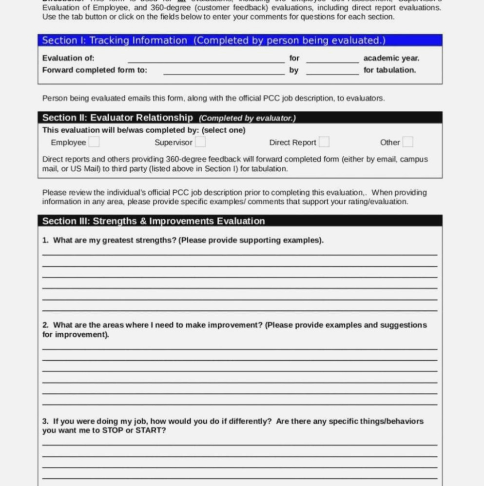 Eliminate Your Fears And | The Invoice And Form Template - Free Employee Evaluation Forms Printable