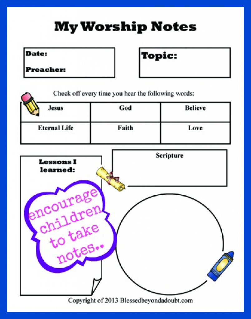 Encouraging Your Children To Take Sermon Notes And Free Printable - Free Printable Easter Sermons