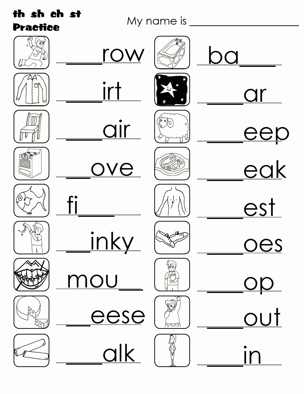 Esl Ch Sh Sound Worksheets Printable Free Download. Description From - Free Printable Ch Digraph Worksheets