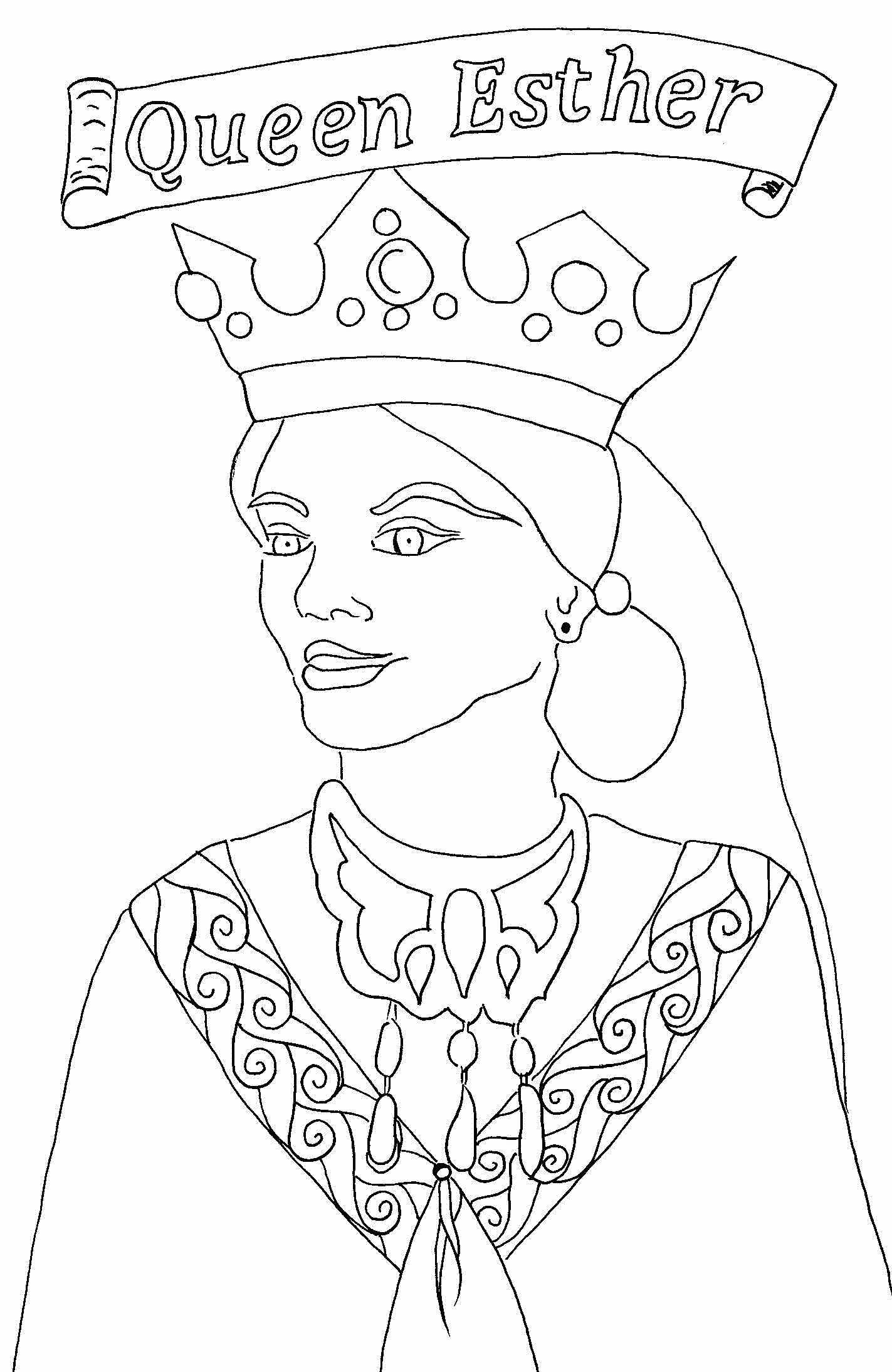 Esther Coloring Page - Free Printable Bible Coloring Page On Esther - Free Printable Bible Characters Coloring Pages