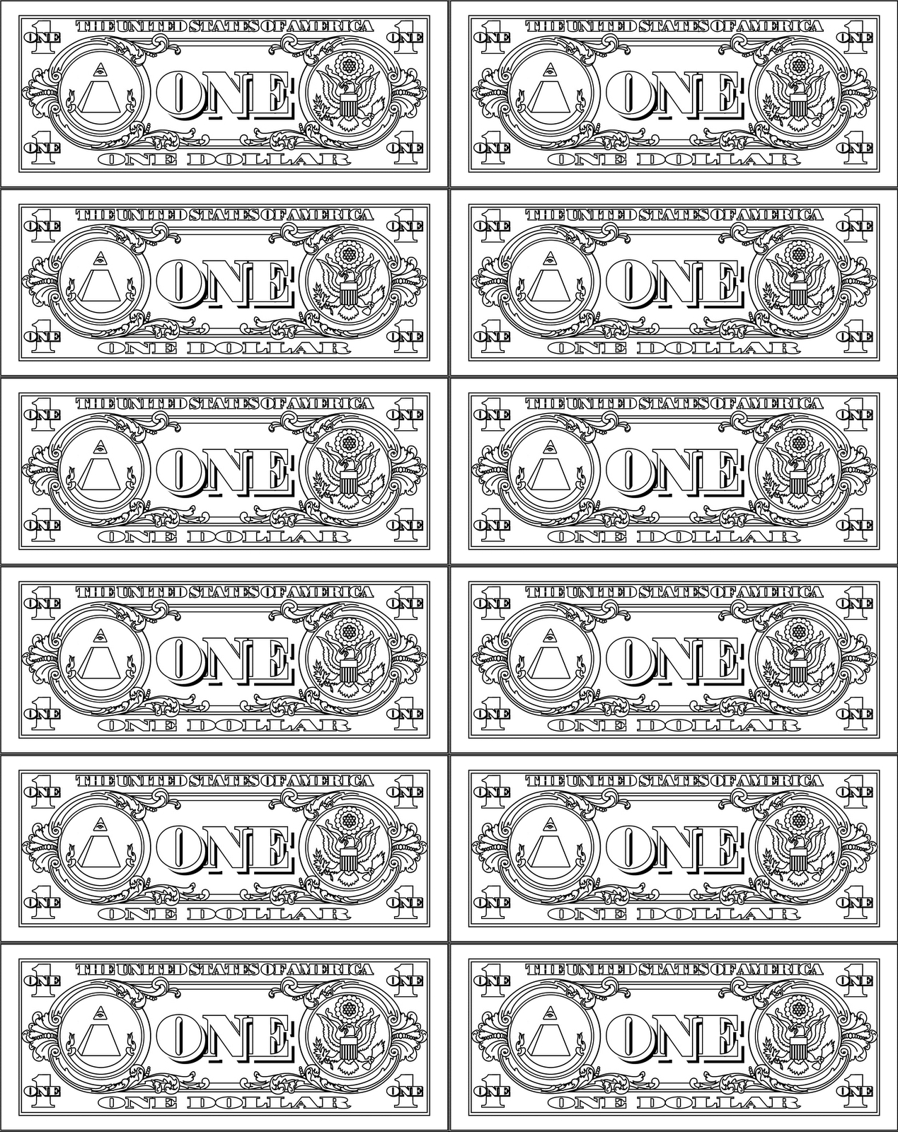 Fake Money Clipart Collection - Free Printable Play Dollar Bills