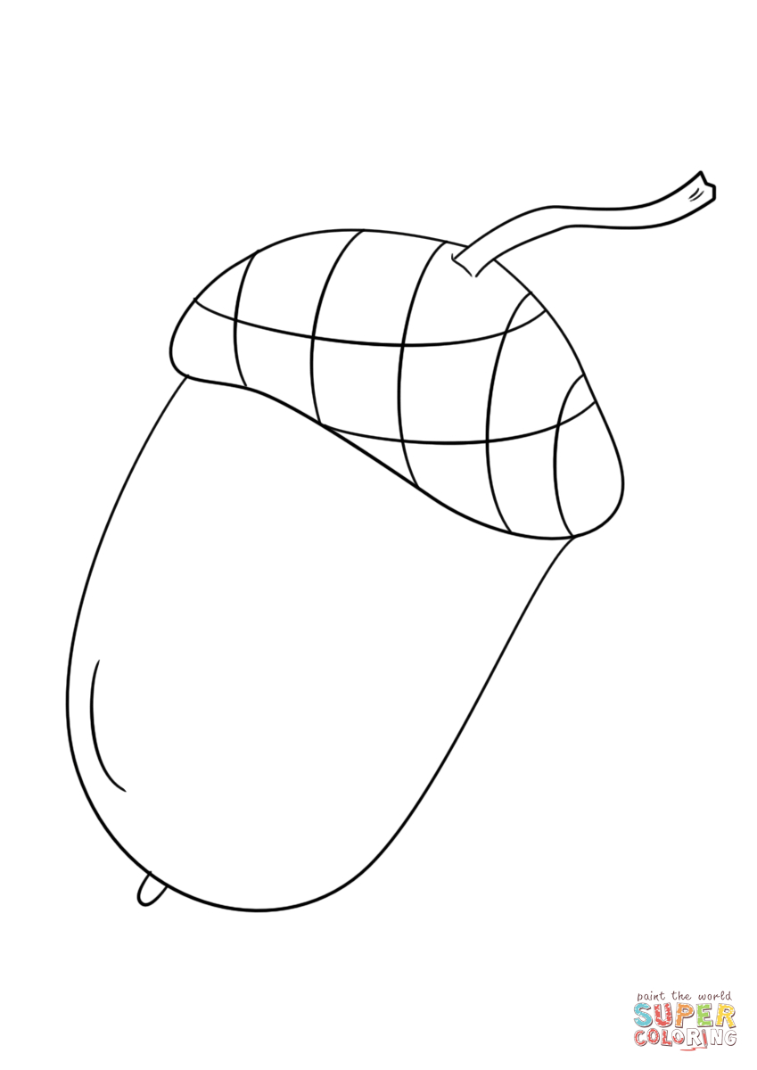 Fall Acorn Coloring Page | Free Printable Coloring Pages - Acorn Template Free Printable