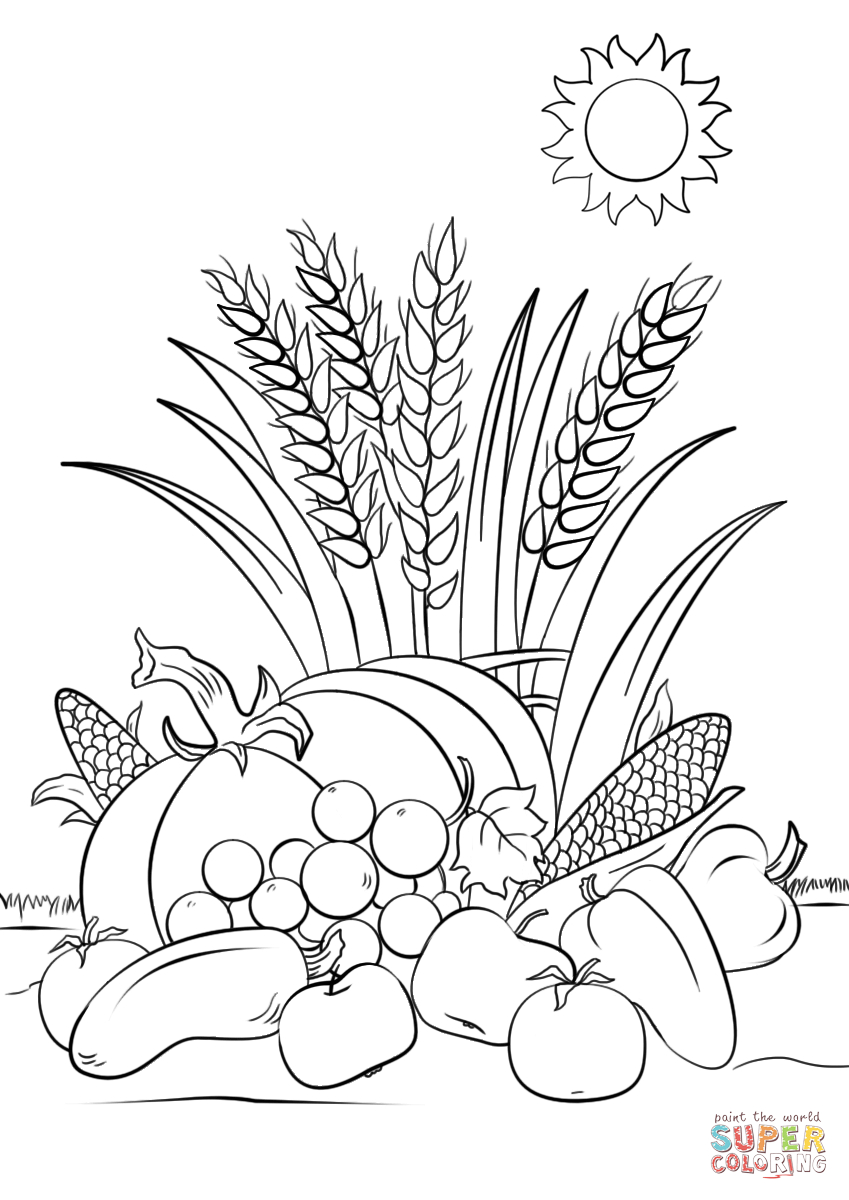 Fall Harvest Coloring Page | Free Printable Coloring Pages - Free Printable Coloring Pages Fall Season