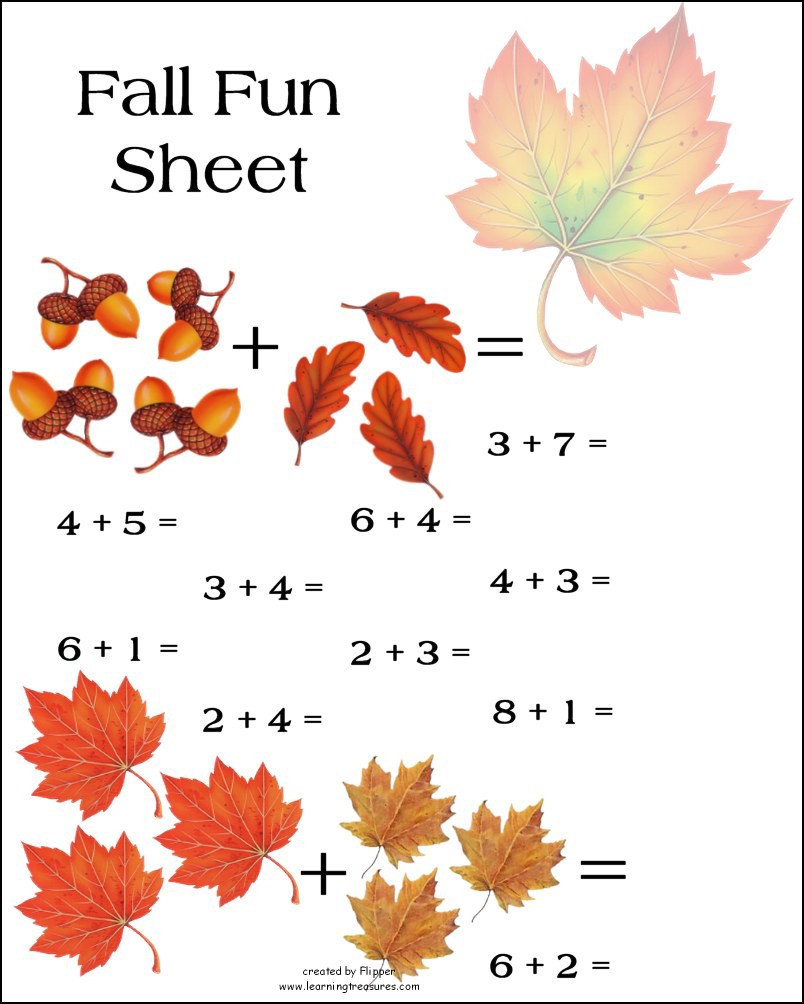 Fall Math Worksheet! - Free Printable Fall Math Worksheets