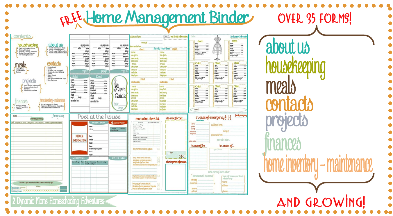 Family Home Binder - 6.9.kaartenstemp.nl • - Free Printable Household Binder