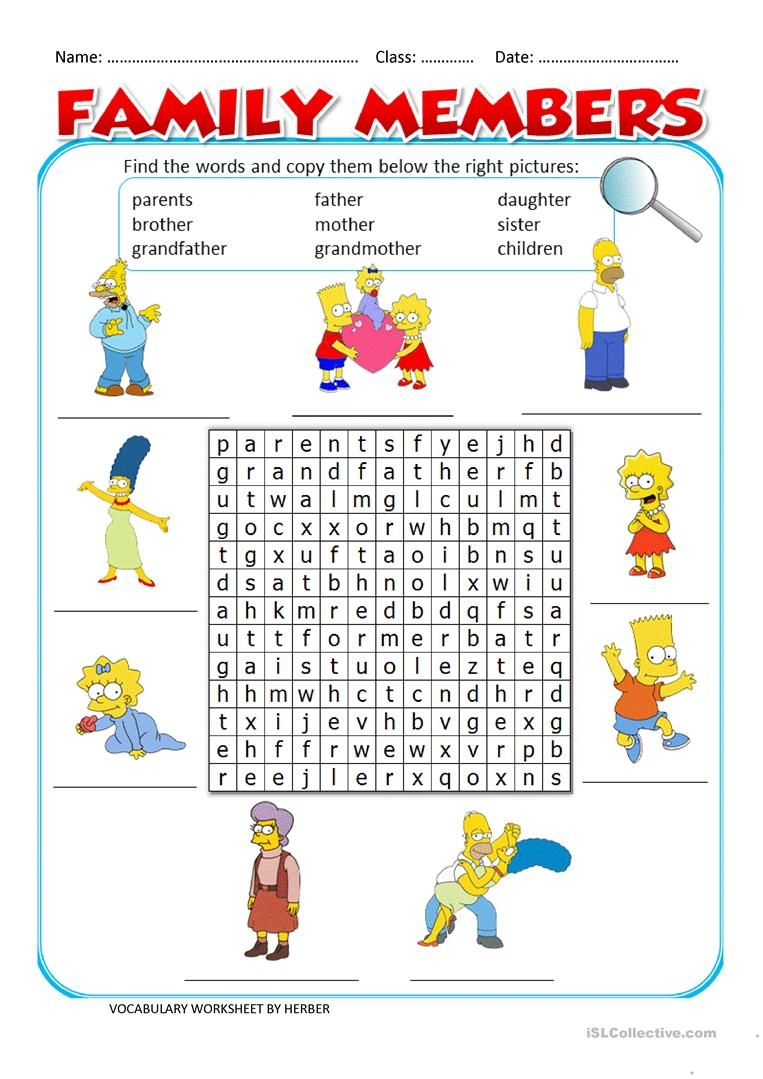 Family Members Ws Worksheet - Free Esl Printable Worksheets Made - Free Printable English Lessons