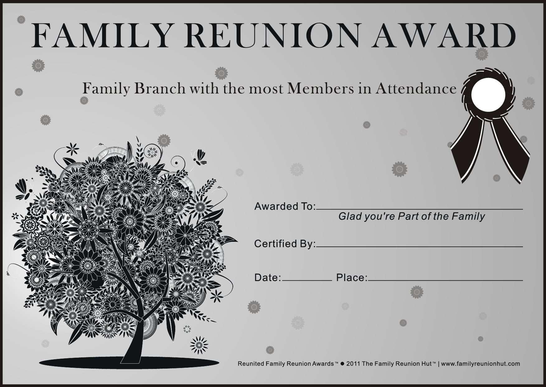 Family Reunion Ideas | Family Reunion Certificates - Oak Passion 2 - Free Printable Family Reunion Awards