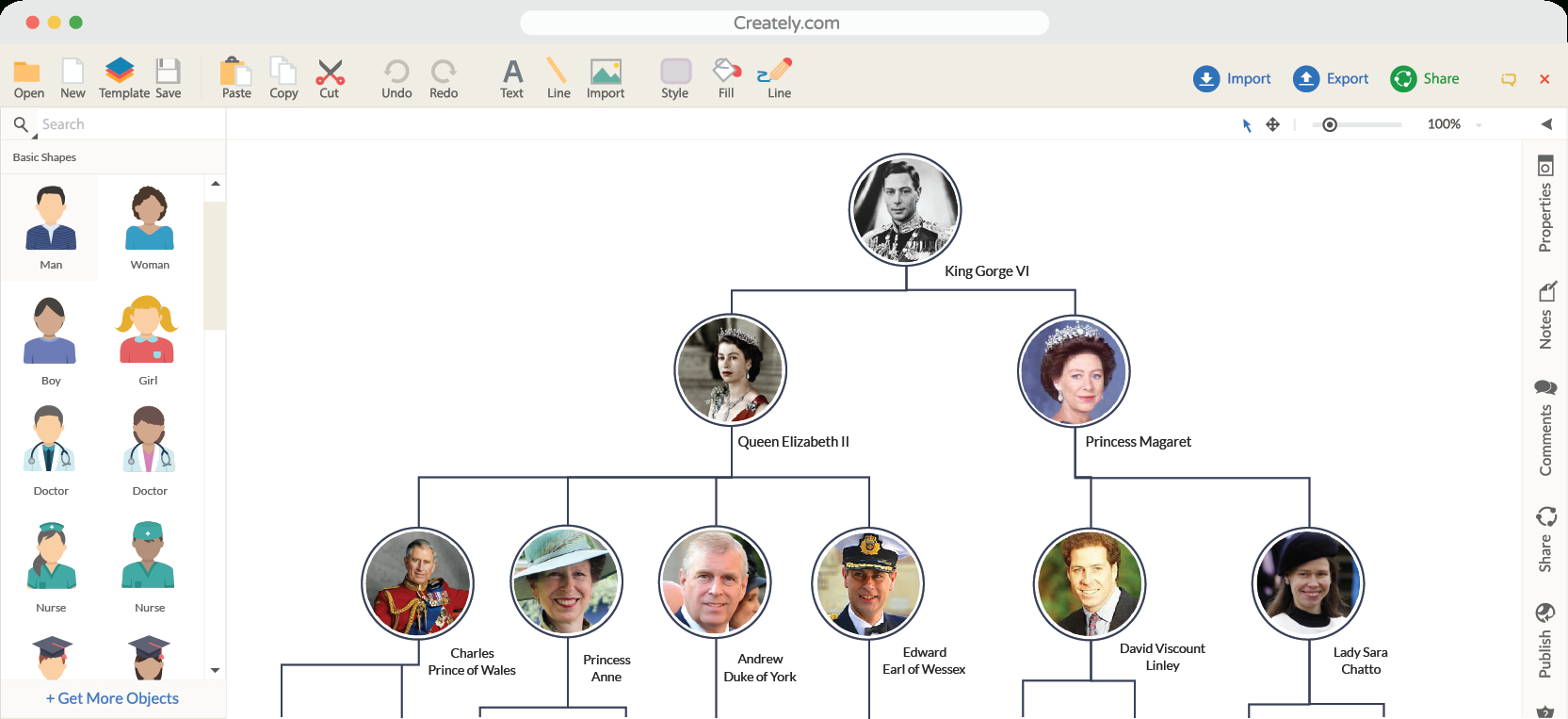 Family Tree Maker | Create Family Tree Online | Creately - Family Tree Maker Online Free Printable