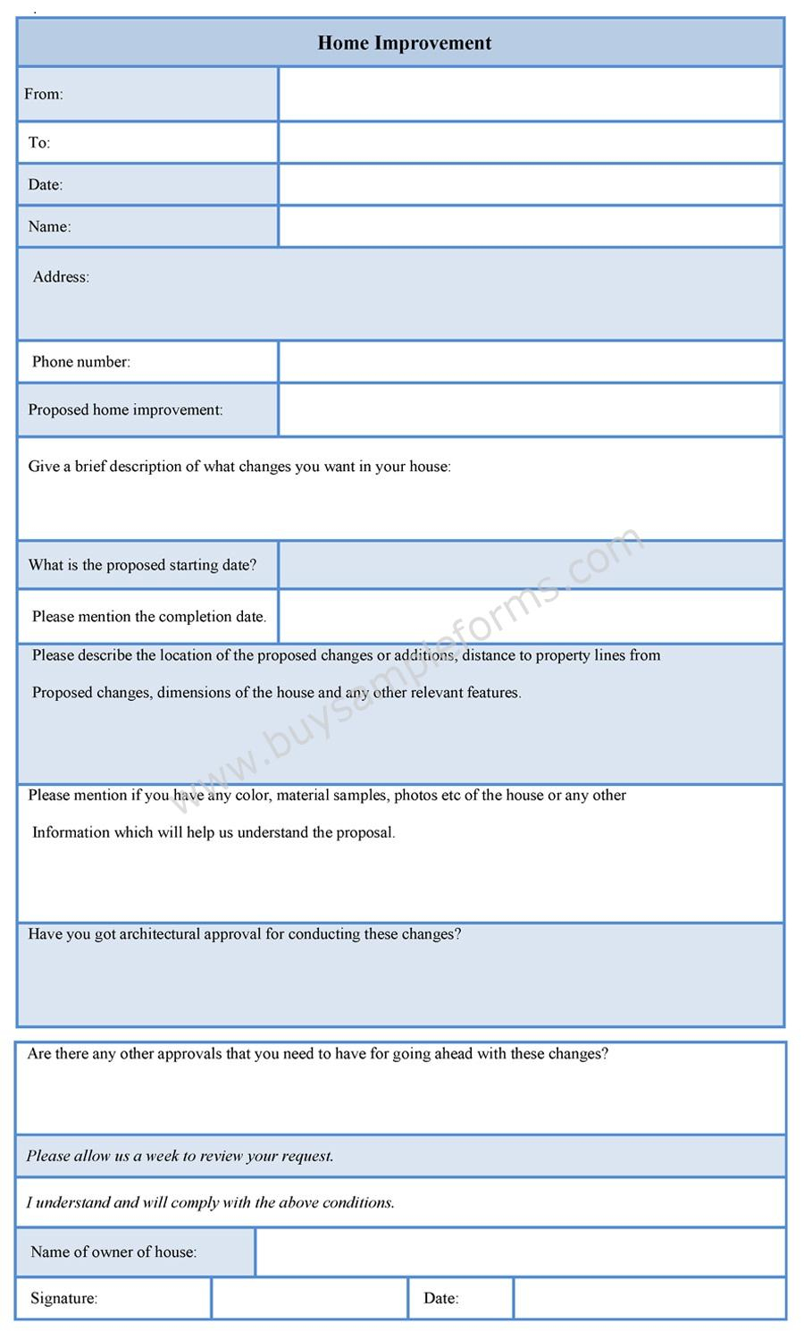 Fantastic Home Improvement Contract Template ~ Ulyssesroom - Free Printable Home Improvement Contracts