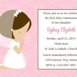 First Communion Invitation   Girl (Digital File) / 1St Communion   Free Printable First Communion Invitation Templates