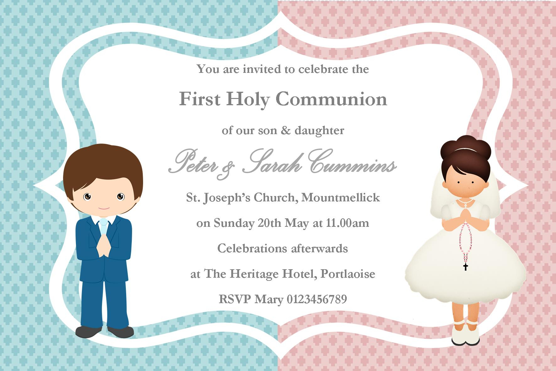 First Communion Party Invitations First Communion Party Invitations - Free Printable First Communion Invitation Templates