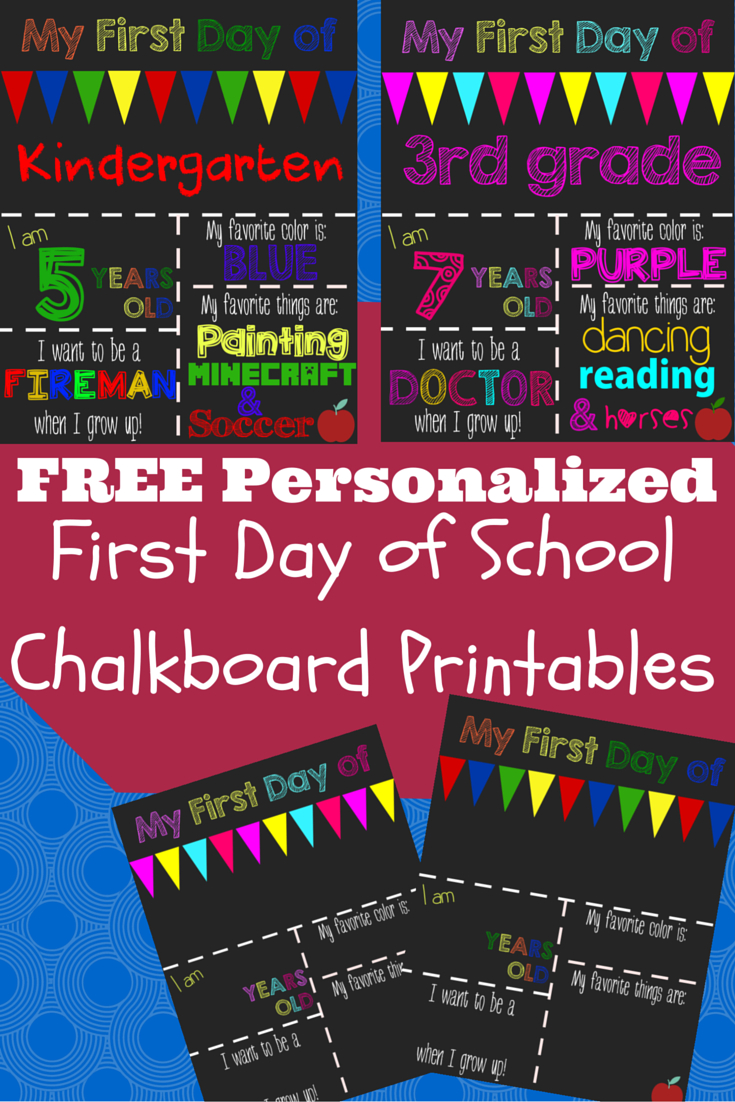 First Day Of School Printable Chalkboard Sign | School | Pinterest - My First Day Of Kindergarten Free Printable
