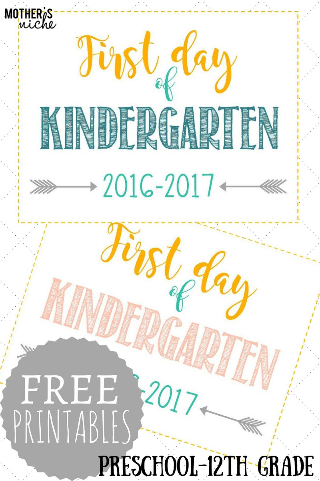 First Day Of School Signs: Free Printables *pre-School- 12Th Grade - Free Printable First Day Of School Signs 2017