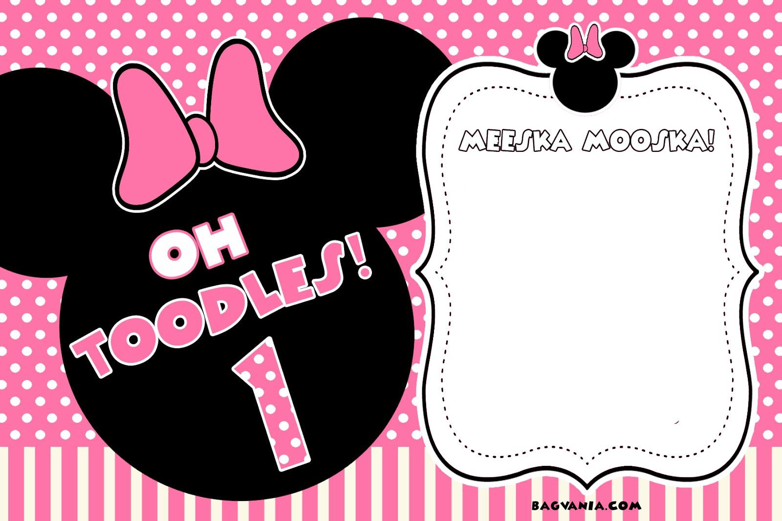 First Free Printable Minnie Mouse Invitations - 6.1.kaartenstemp.nl • - Free Minnie Mouse Printable Templates