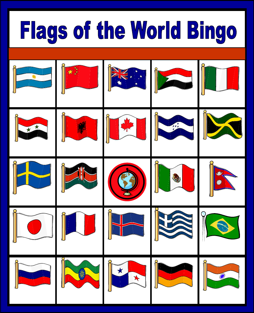 Flags Of The World Bingo - Free Printable (Only Enough For 6 Players - Free Printable Flags From Around The World