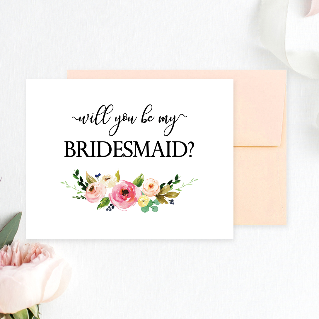 Floral Will You Be My Bridesmaid Printable Cards - Chicfetti - Free Printable Will You Be My Bridesmaid Cards