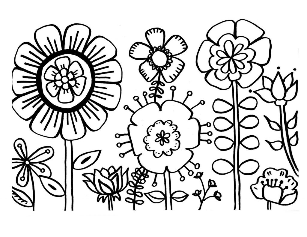 Flowers Coloring Pages Free Printable #6503 - Free Printable Flower Coloring Pages