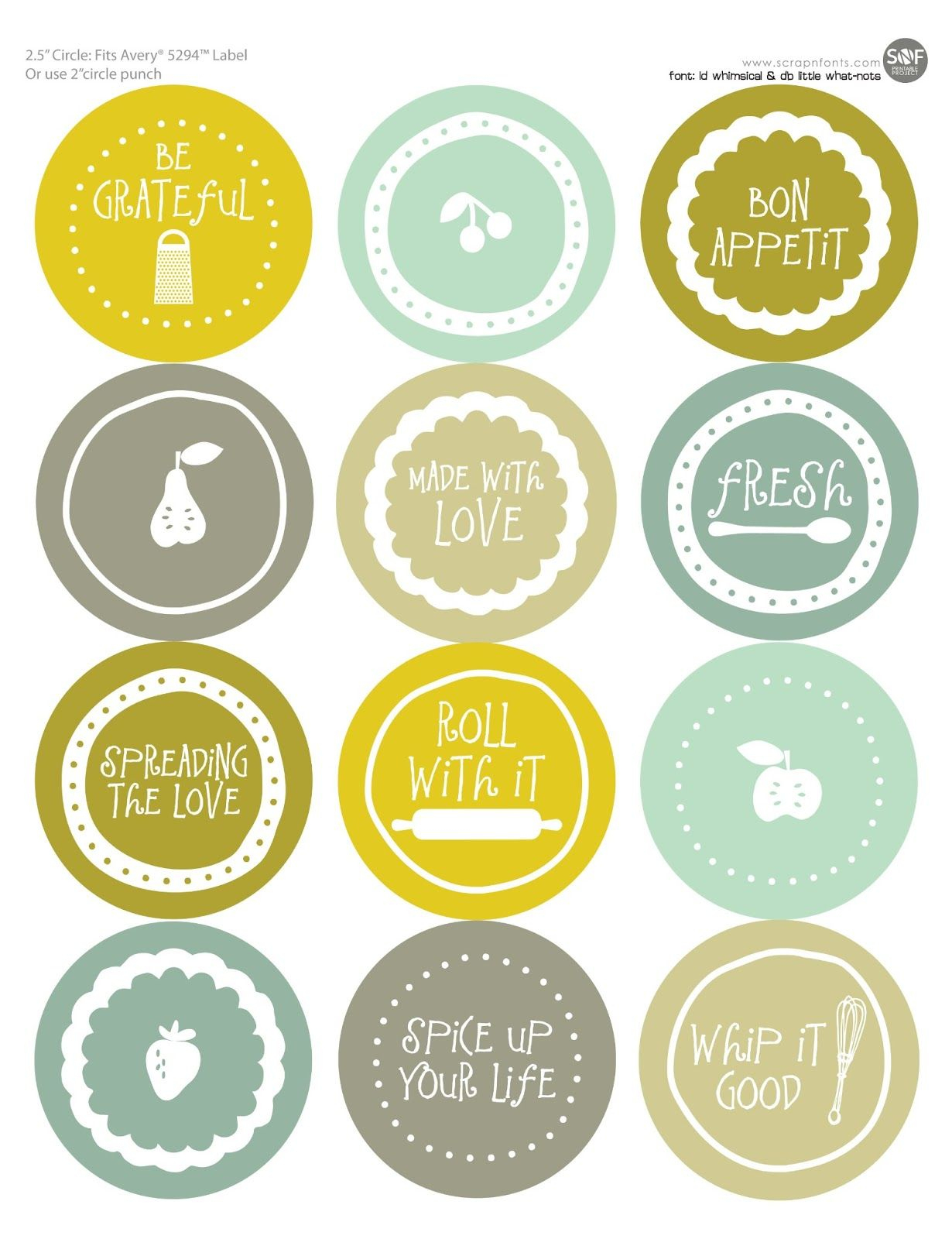 Fontaholic: Freebie Friday: Mason Jar Tops | Jars &amp;amp; Labels &amp;amp; Design - Free Printable Jar Label Templates