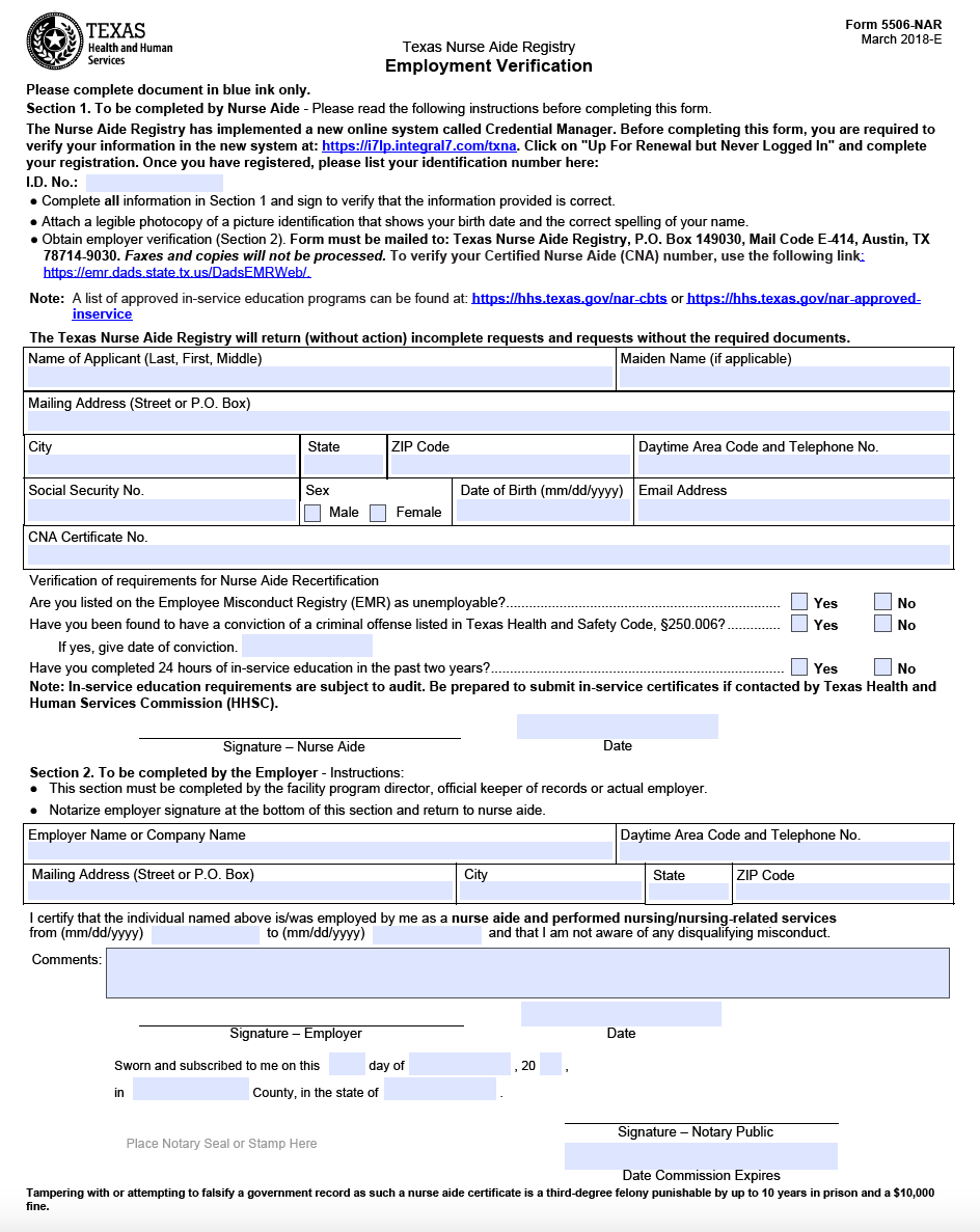 Form 5506 - Stone Academy - Free Printable Cna Inservices