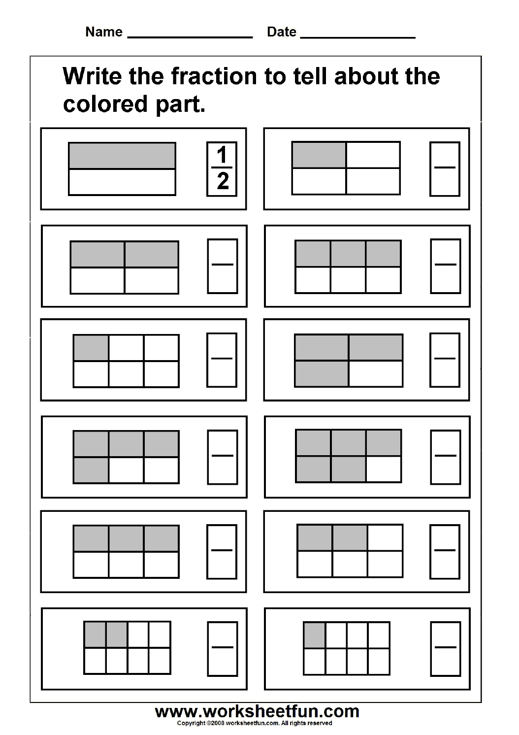 Fraction / Free Printable Worksheets – Worksheetfun - Free Printable Fraction Worksheets