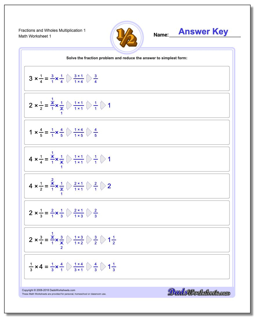 Fraction Multiplication - Free Printable Fraction Worksheets Ks2