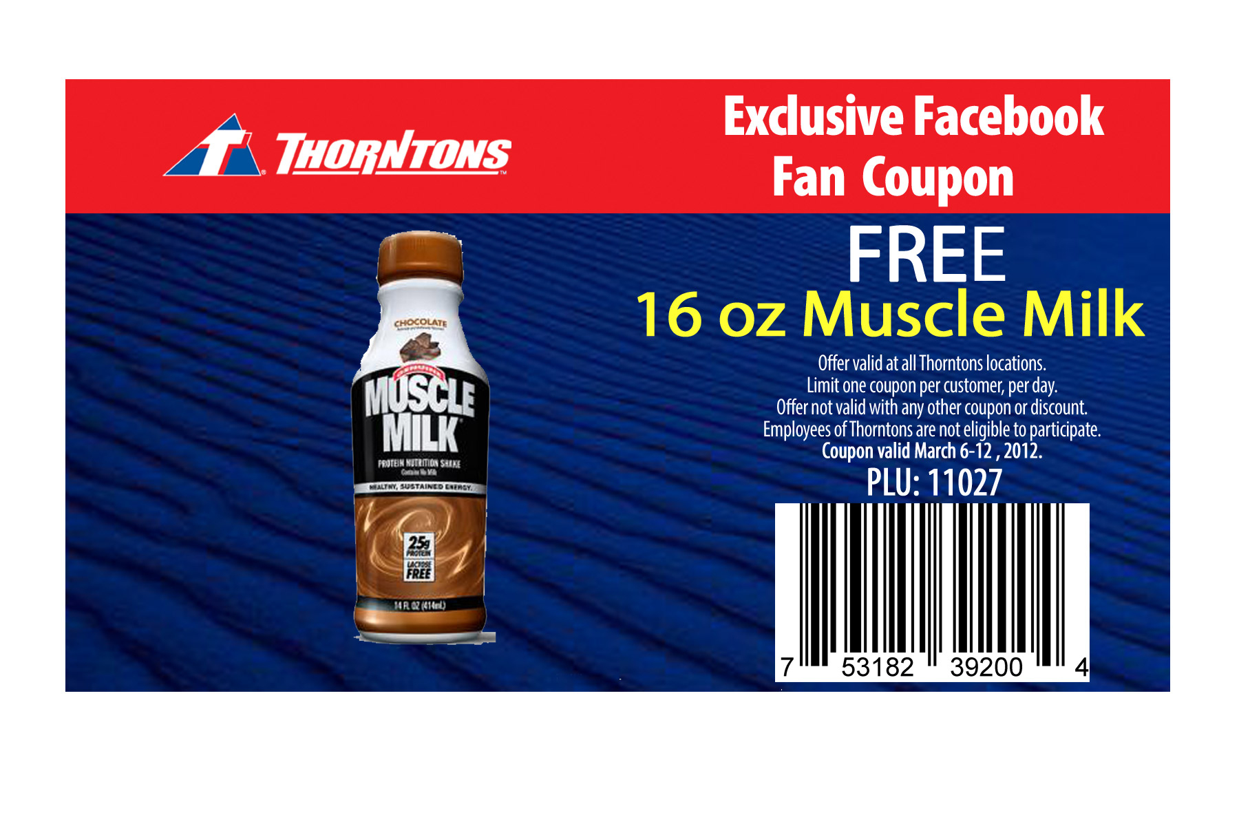 Free 16 Oz Muscle Milk At Thorntons - Free Milk Coupons Printable