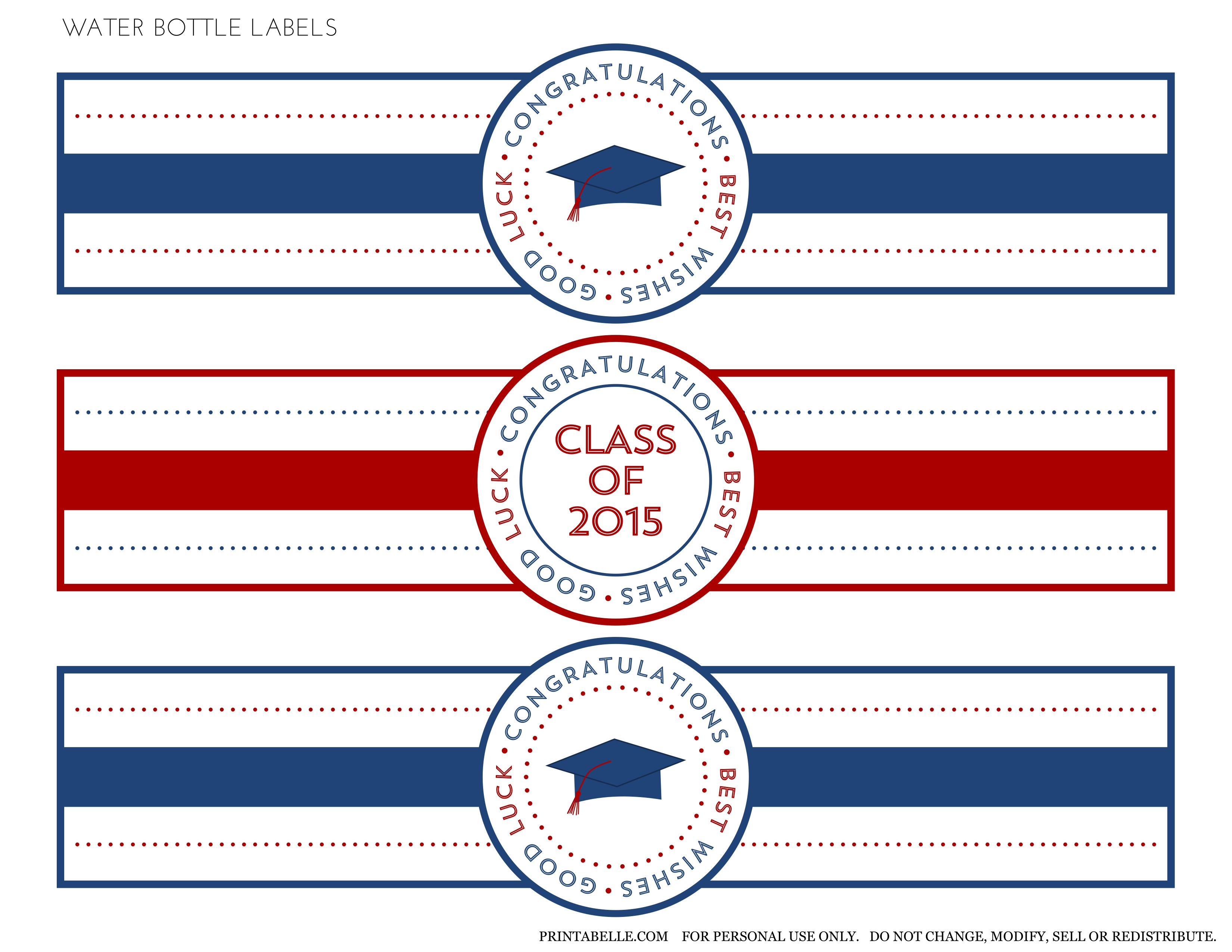 Free 2015 Graduation Printables | Catch My Party - Free Printable Water Bottle Labels Graduation
