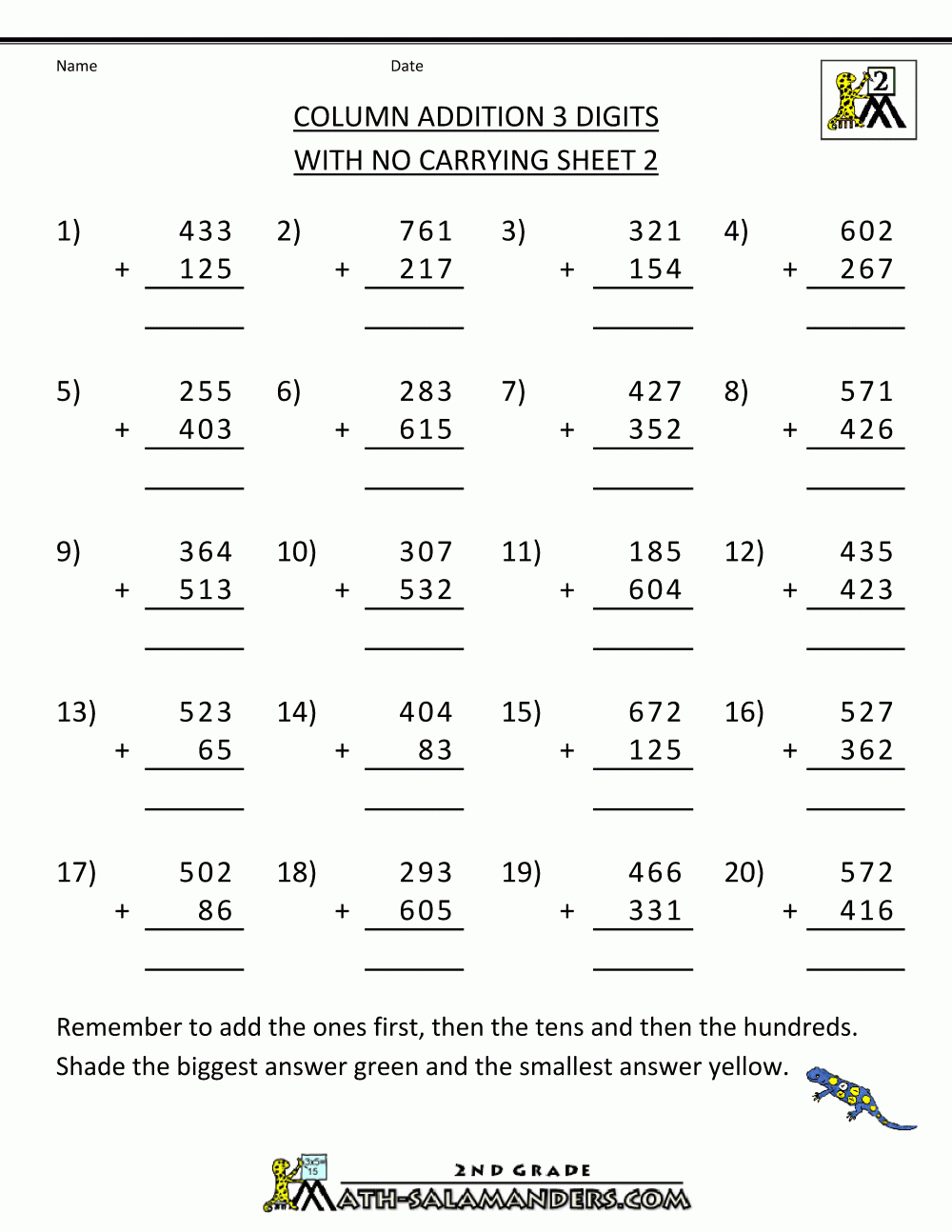 Free Addition Printable Worksheets | Printable Math Sheets Column - Free Printable Addition Worksheets