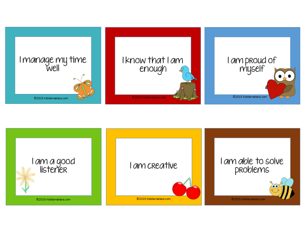 Free Affirmation Cards For Kids! - Kiddie Matters - Free Printable Positive Affirmation Cards