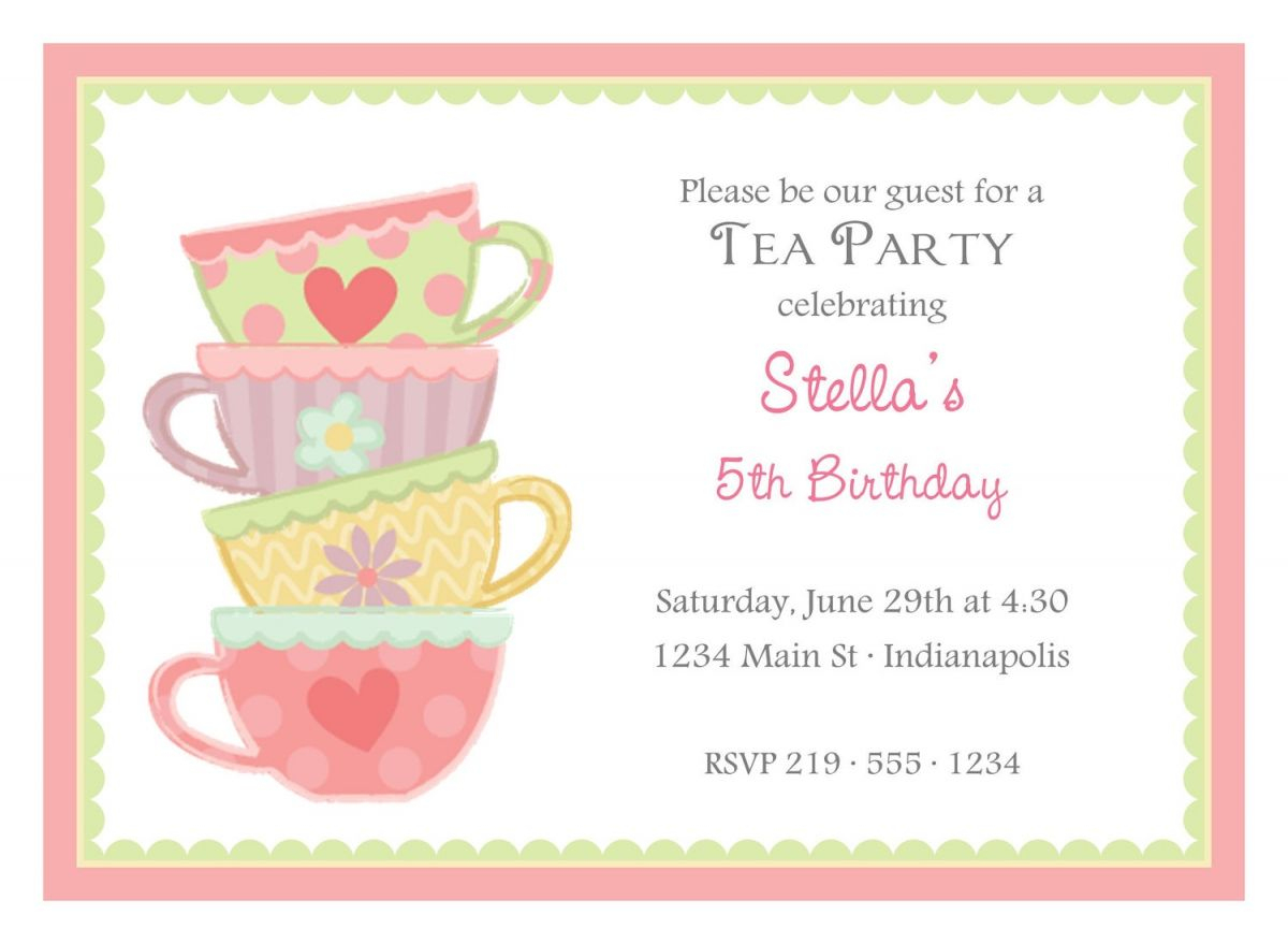 Free Afternoon Tea Party Invitation Template | Tea Party | Pinterest - Free Printable Kitchen Tea Invitation Templates