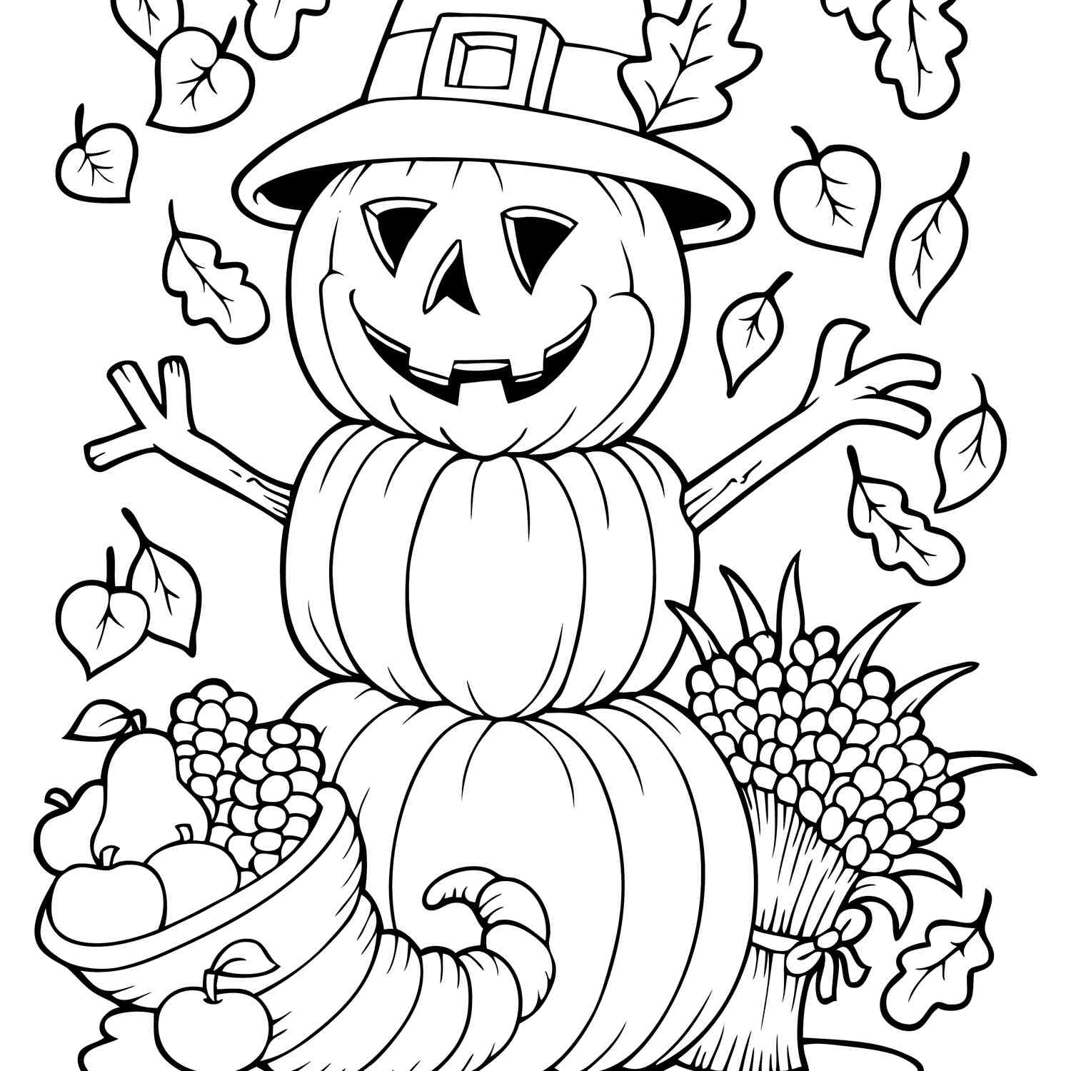 Free Autumn And Fall Coloring Pages - Free Fall Printable Coloring Sheets