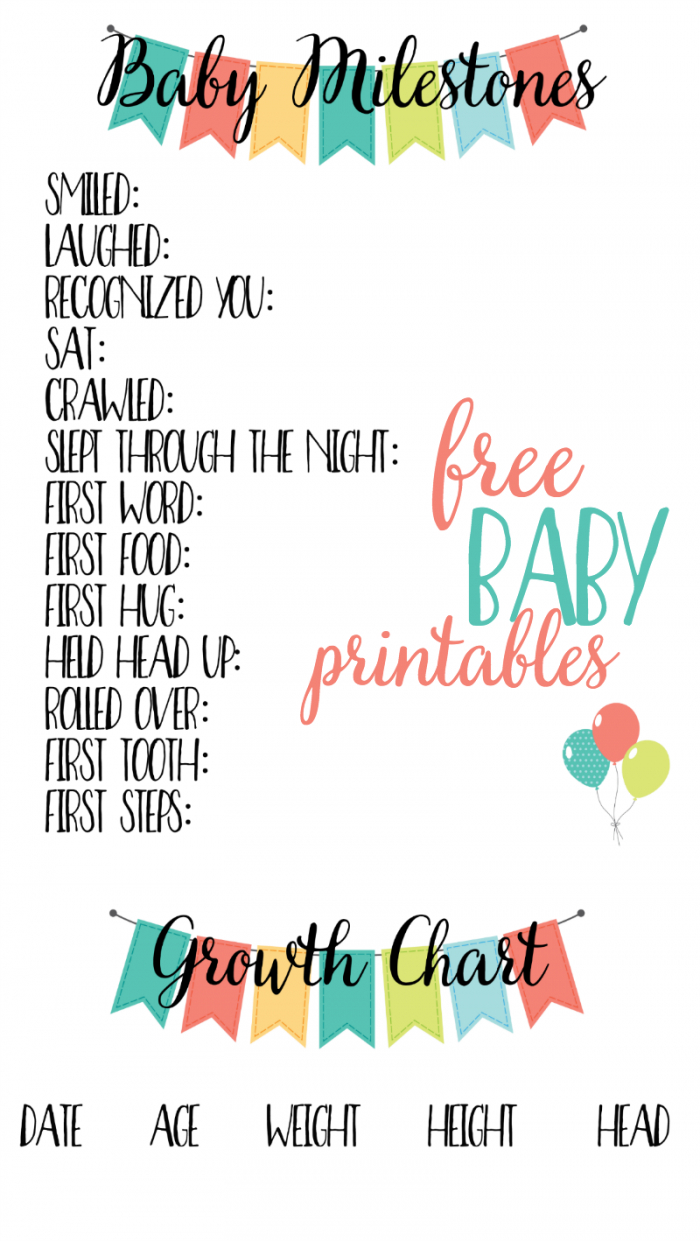 Free Baby Printables: Track Milestones | &amp;gt;&amp;gt; Free Printables - Baby Scrapbook Templates Free Printable