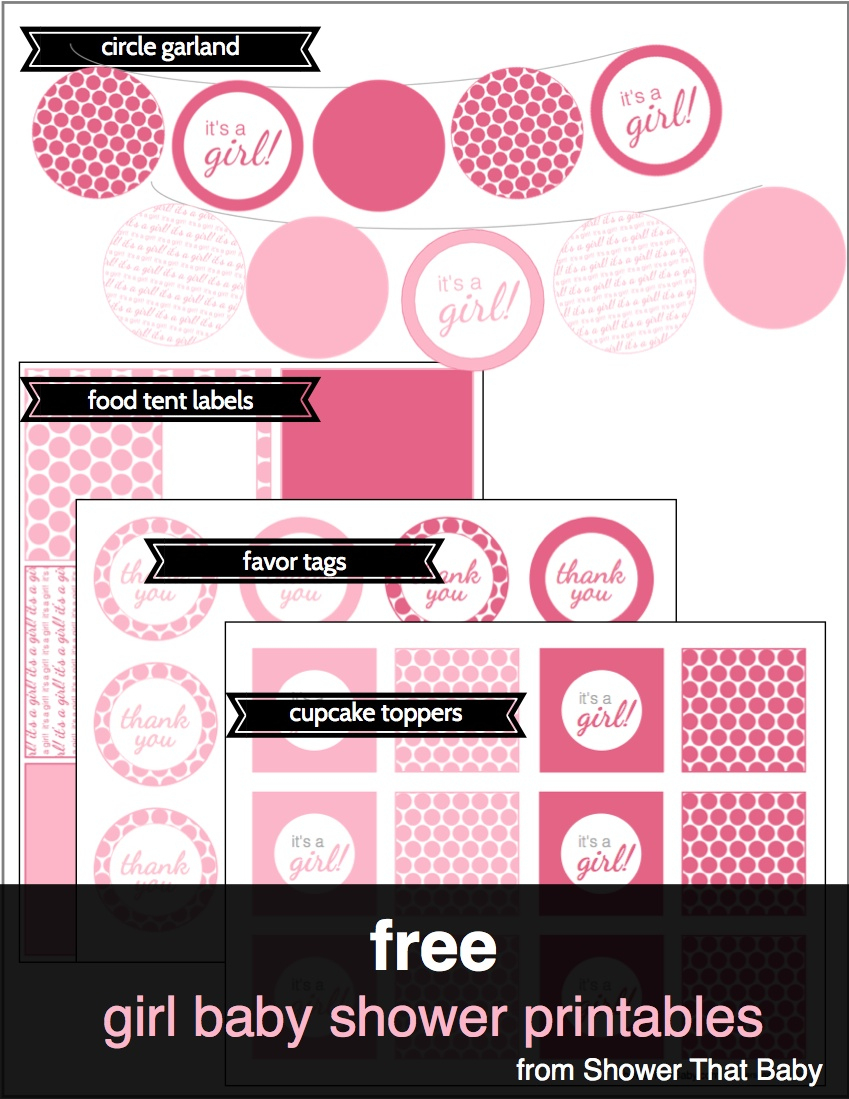 Free Baby Shower Printables | Shower That Baby - Baby Girl Banner Free Printable