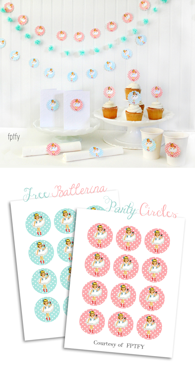 Free Ballerina Party Printable Circles - Free Printable Ballerina Birthday Invitations