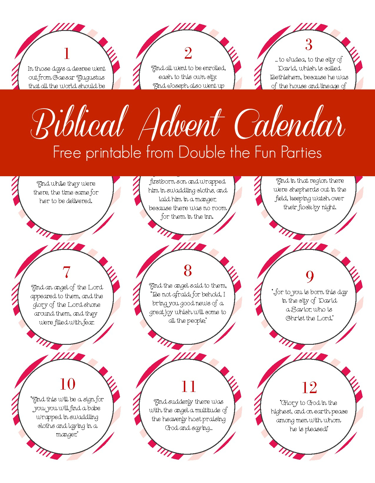 Free Biblical Advent Calendar Printable | The Party Teacher - Free Printable Nativity Story