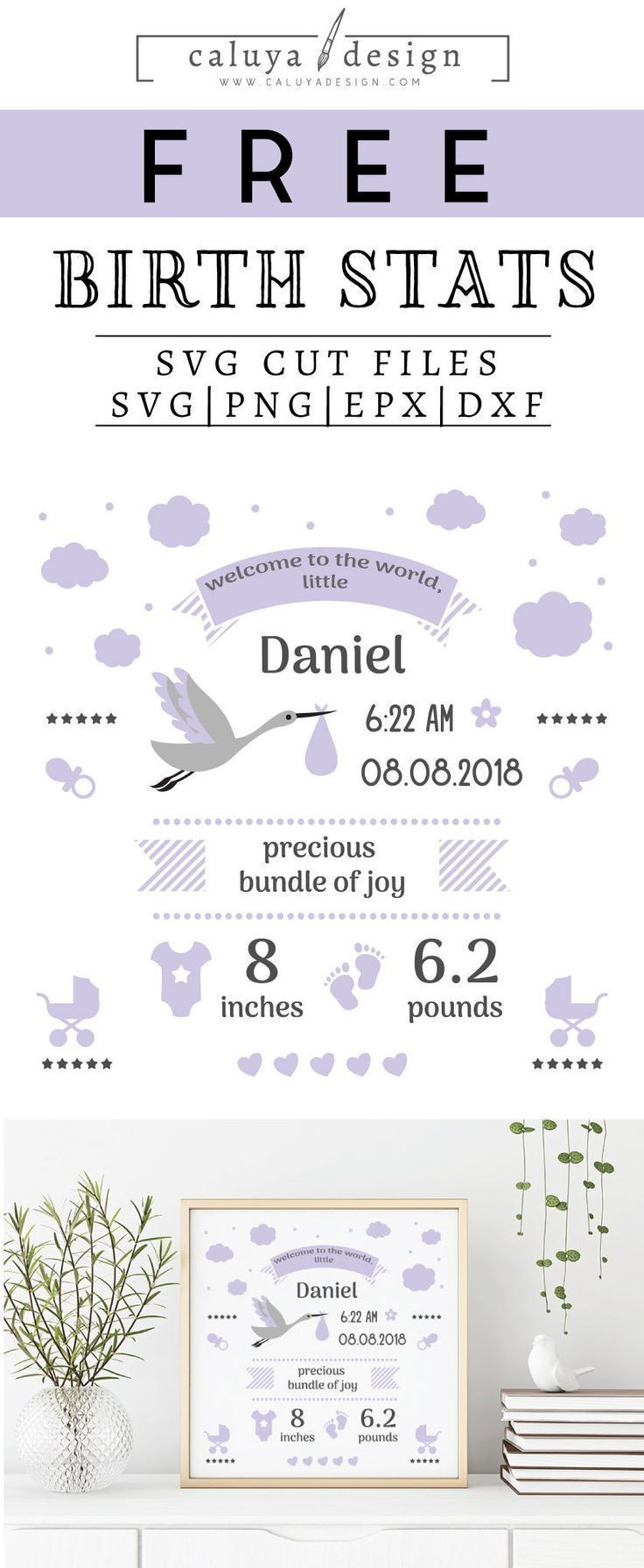 Free Birth Stats Board Svg, Png, Eps &amp;amp; Dxf| Free Svg &amp;amp; Png - Free Birth Announcements Printable