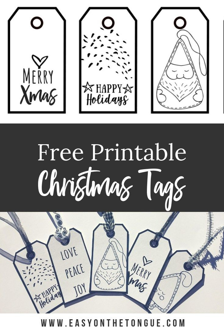 Free Black &amp;amp; White Christmas Gift Tags | Crafts Ideas - Christmas Gift Tags Free Printable Black And White