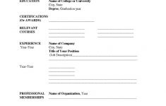 Free Blank Resume Forms Printable