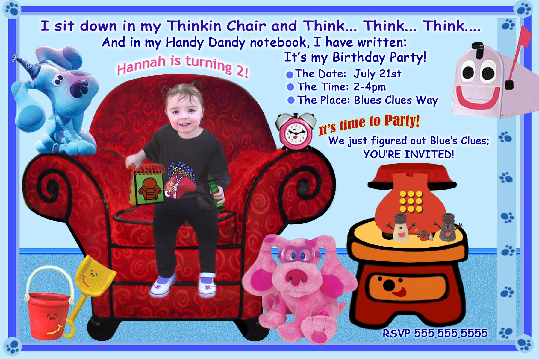 Free Blues Clues Birthday Invitations Ideas | Bagvania Invitation - Blue&amp;amp;#039;s Clues Invitations Free Printable