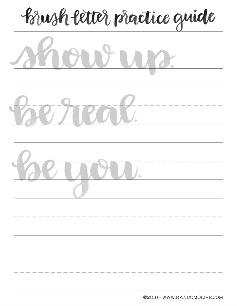 Free Brush Lettering Practice Sheet | Lettering | Pinterest | Brush - Modern Calligraphy Practice Sheets Printable Free