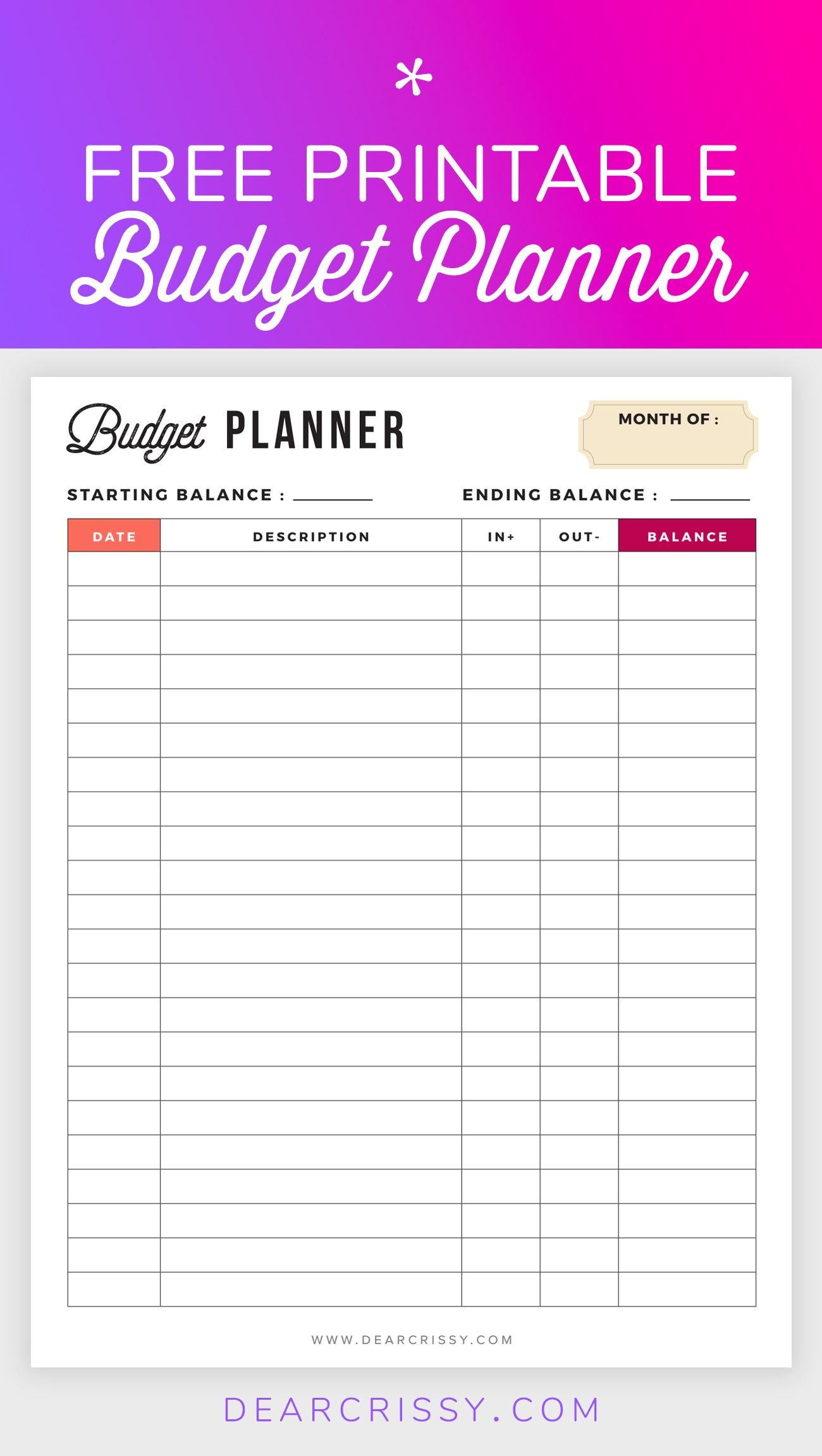 Free Budget Planner Printable - Printable Finance Planner | Office - Free Printable Bill Planner