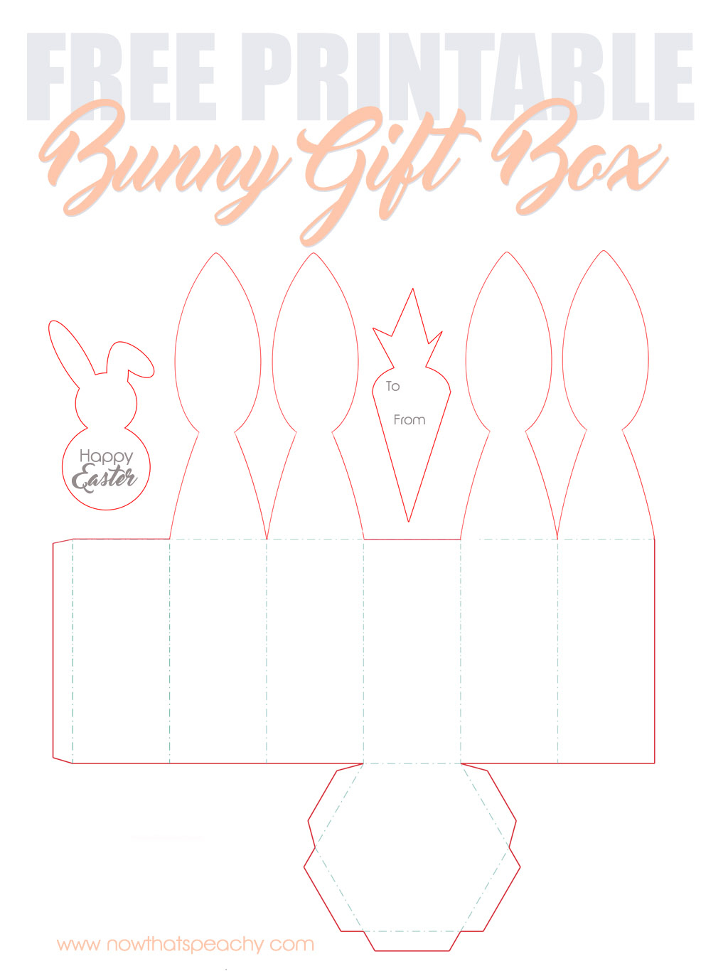 Free Bunny Ears Gift Box Printable For Easter | Now Thats Peachy - Free Printable Bunny Templates