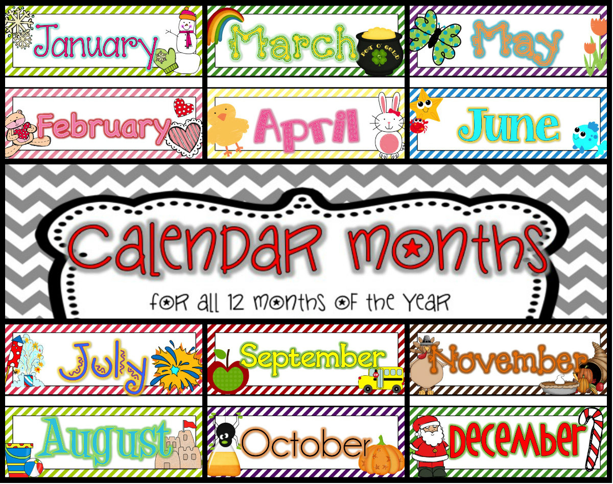 Free Calendar Headings Cliparts, Download Free Clip Art, Free Clip - Free Printable Months Of The Year Labels